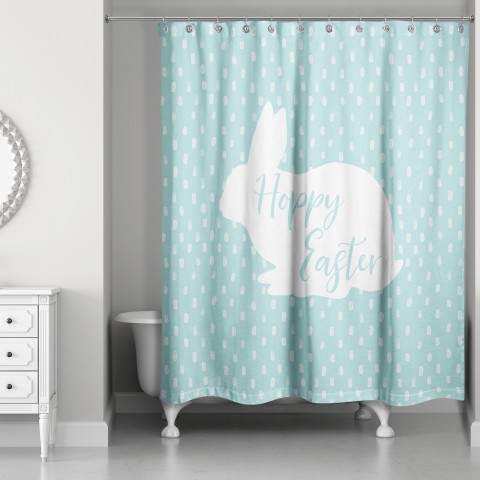 Hoppy Easter Watercolor 71x74 Shower Curtain