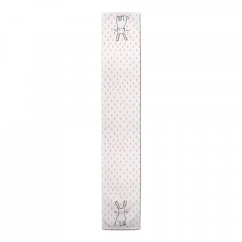 Cute White Rabbit Cotton Twill Runner