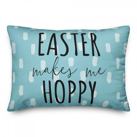 Easter Makes Me Hoppy 14x20 Spun Poly Pillow