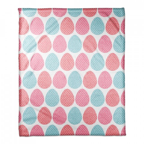 Colorful Easter Eggs 50x60 Coral Fleece Blanket