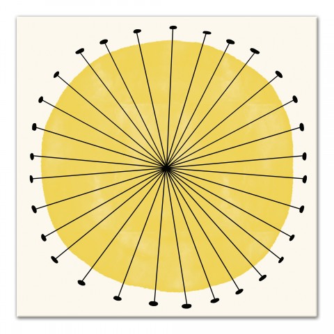 Groovy Yellow Bloom 20x20 Canvas Wall Art