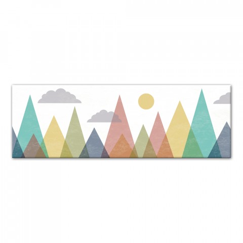 Abstract Mountainscape 12x36 Black Framed Canvas