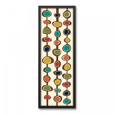 Midcentury Modern Pods 12x36 Black Framed Canvas