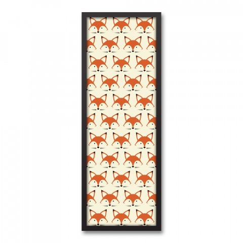Mod Foxes 12x36 Black Framed Canvas