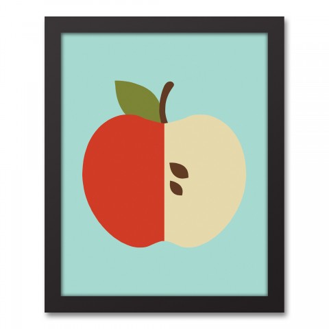 Mod Apple 11x14 Black Framed Canvas