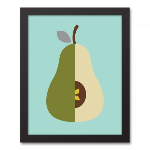 Mod Pear 11x14 Black Framed Canvas