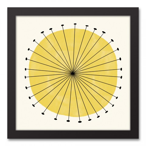 Groovy Yellow Bloom 12x12 Black Framed Canvas