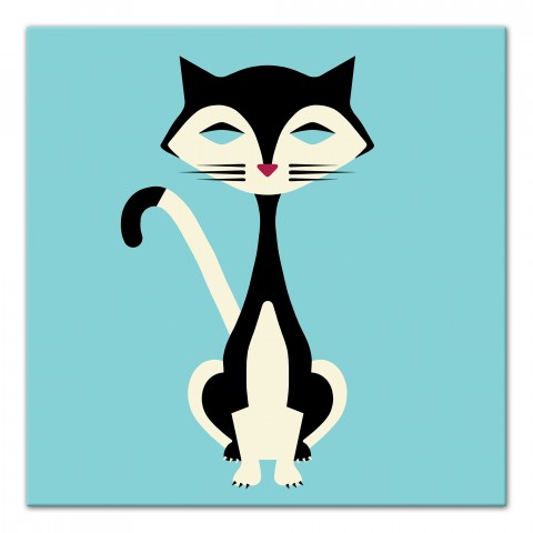 Mod Cat 16x16 Canvas Wall Art