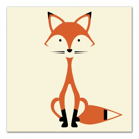 Mod Fox 16x16 Canvas Wall Art