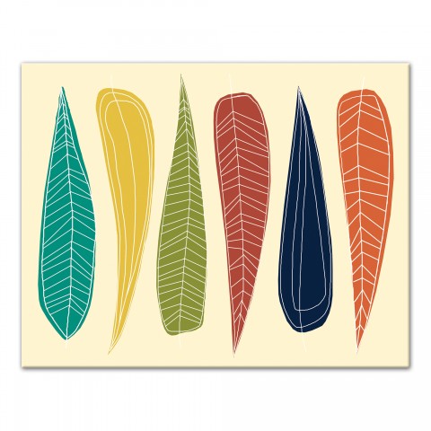 Retro Feathers 11x14 Canvas Wall Art