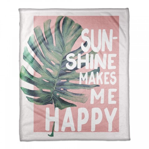 Sunshine Makes Me Happy 50x60 Coral Fleece Blanket