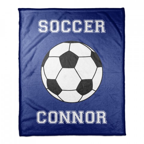Soccer Star 50x60 Personalized Coral Fleece Blanket