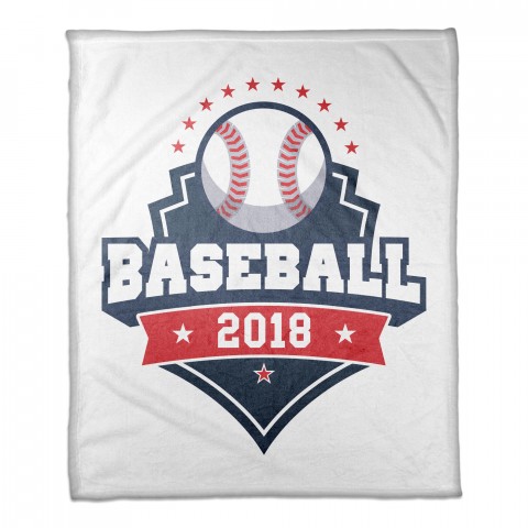 Baseball 50x60 Personalized Coral Fleece Blanket