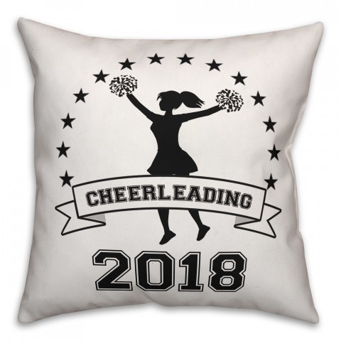 Cheerleading 18x18 Personalized Spun Poly Pillow