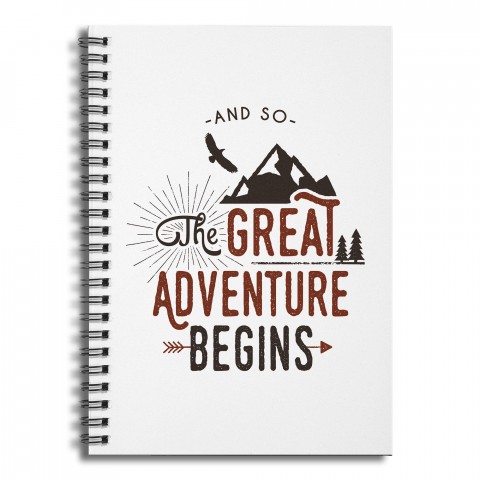 The Great Adventure Begins 6x8 Ruled Spiral Notebook