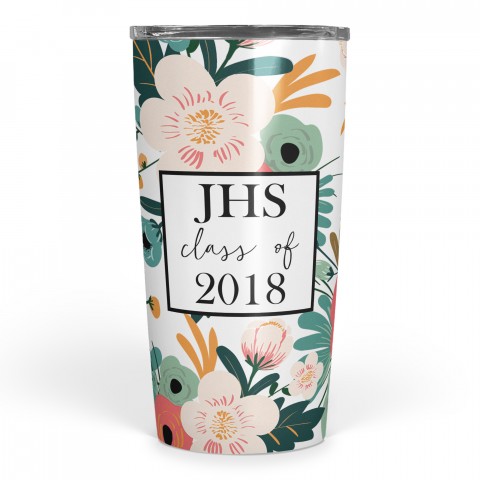 Floral Monogram 20 oz Personalized Tumbler