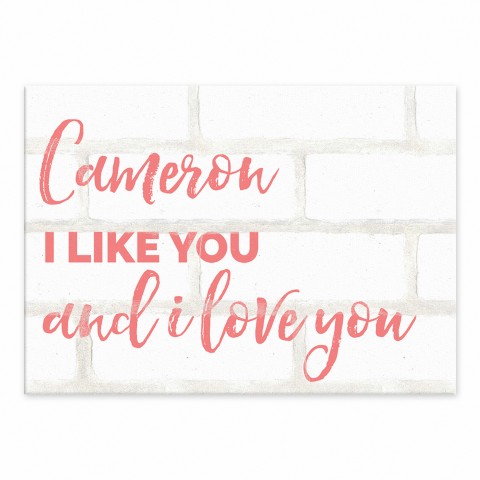 I Like You and I Love You 5x7 Personalized Tabletop Canvas