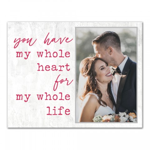My Whole Heart 11x14 Personalized Canvas Wall Art