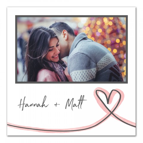 Script Heart 16x16 Personalized Canvas Wall Art