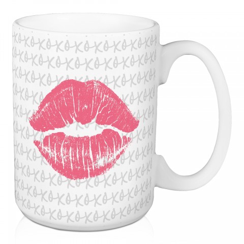 Hot Pink XOXO Kiss 15 oz Mug