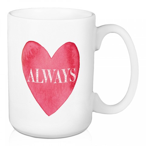 Always Watercolor Heart 15 oz Mug