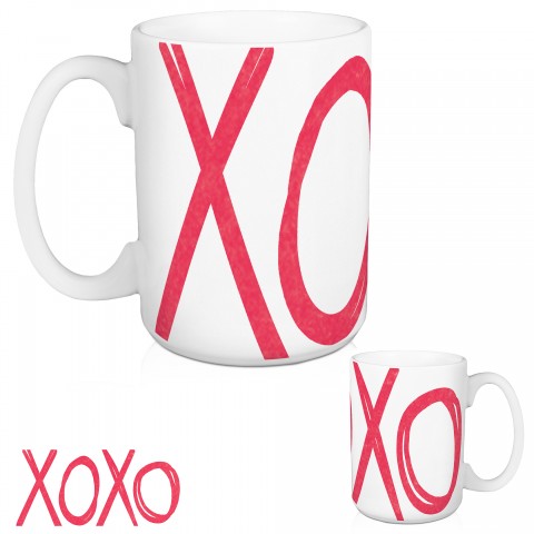 Pink & White XOXO 15 oz Mug