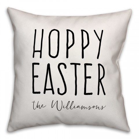Hoppy Easter 18x18 Personalized Spun Poly Pillow