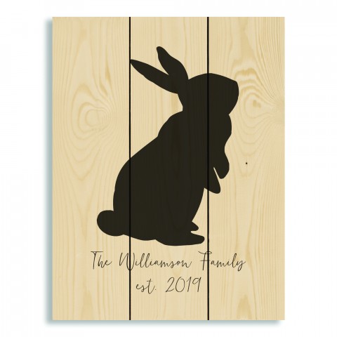 Bunny Family 10.5x14 Personalized Pallet Wood Art
