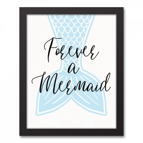 Forever a Mermaid 11x14 Black Framed Canvas