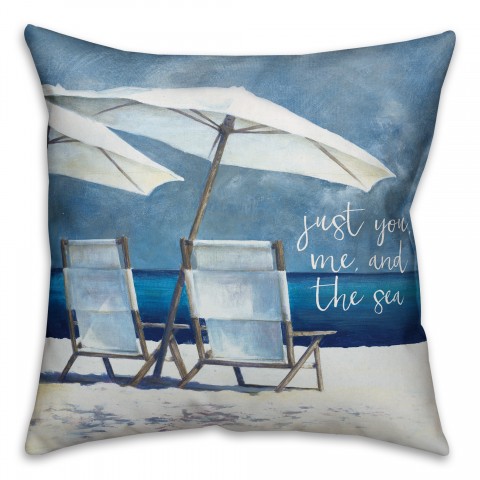 Just You Me and the Sea 18x18 Spun Poly Pillow