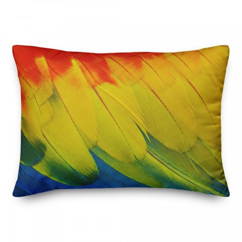 Bright Parrot Feathers 14x20 Spun Poly Pillow
