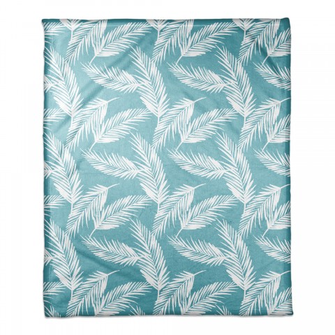 Mint Palms 50x60 Coral Fleece Blanket