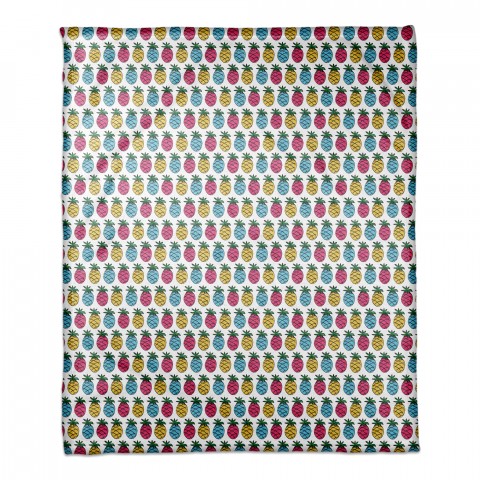 Bright Pineapples 50x60 Coral Fleece Blanket