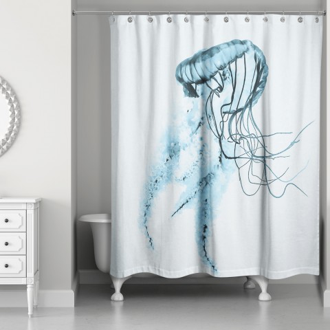 Contrast Jellyfish 71x74 Shower Curtain