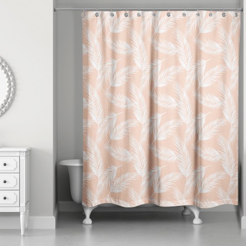 Peach Palms 71x74 Shower Curtain