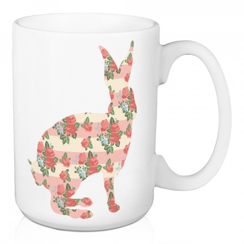 Floral Bunny Rose 15 oz Mug