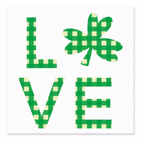 Love Clover 6x6 Canvas Wall Art