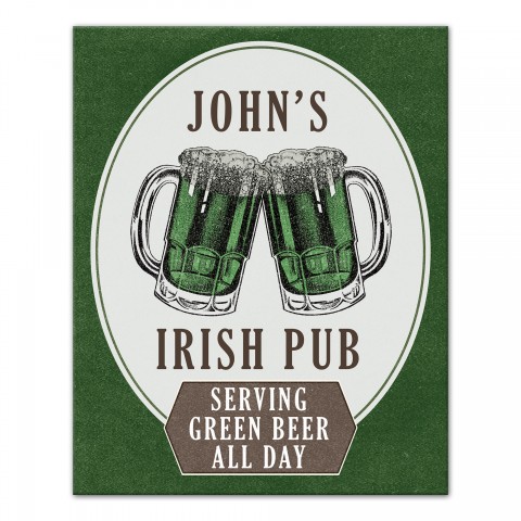 Personalized Irish Pub Sign 16x20 Personalized Canvas Wall Art