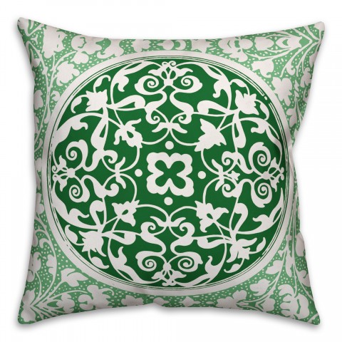 Green Irish Medallion 18x18 Spun Poly Pillow