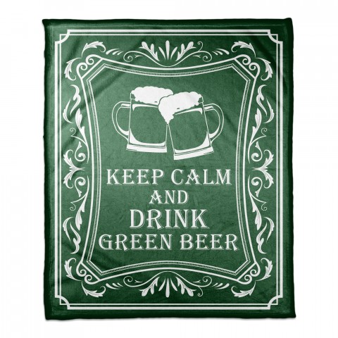 Keep Calm And Drink Green Beer 50x60 Coral Fleece Blanket