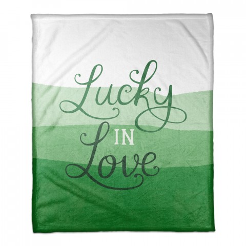 Lucky In Love 50x60 Coral Fleece Blanket