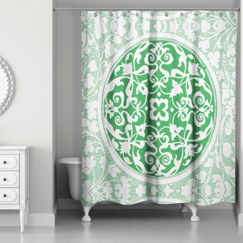Green Irish Medallion 71x74 Shower Curtain