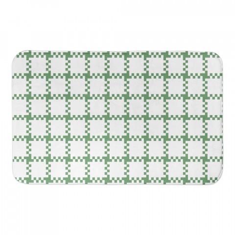 Green Plaid 34x21 Bath Mat