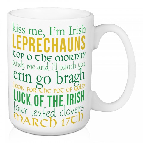 St. Patrick's Day Typography 15 oz Mug