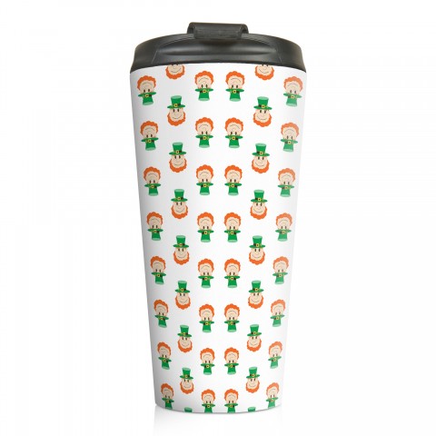 Tiny Leprechaun Pattern 15 oz Travel Mug