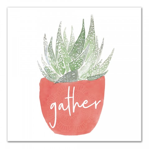Gather Succulent 16x16 Canvas Wall Art