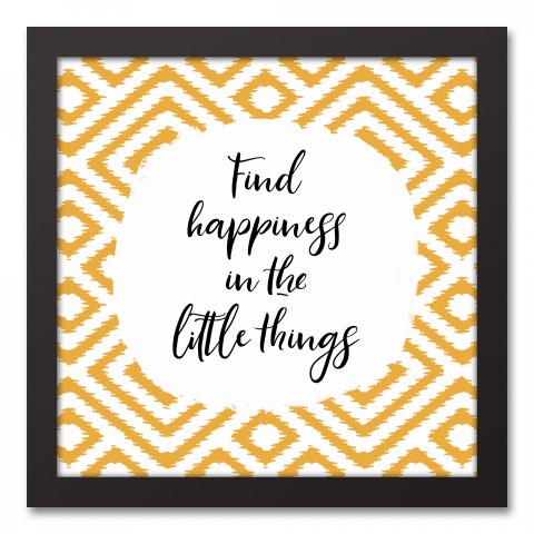 Find Happiness in the Little Things 12x12 Black Framed Canvas