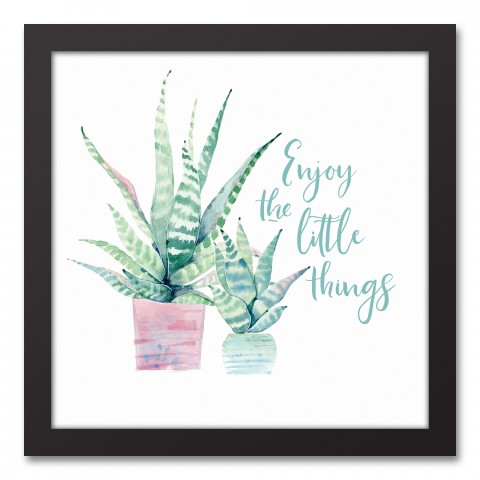 Enjoy the Little Things 12x12 Black Framed Canvas