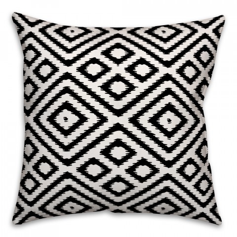 Black and White Diamond Pattern 18x18 Spun Poly Pillow