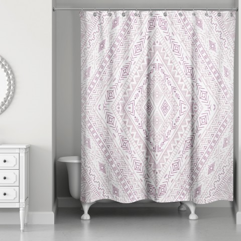 Purple Tribal Pattern 71x74 Shower Curtain
